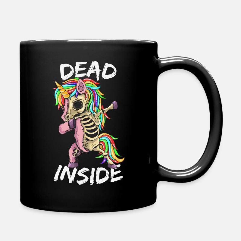 Dead Inside Dab Dabbing Einhorn Unicorn Humor - Tasse einfarbig - Schwarz
