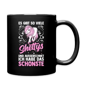 Shetlandpony Shetty Pony Pferd Geschenk - Tasse einfarbig - Schwarz - Rechts
