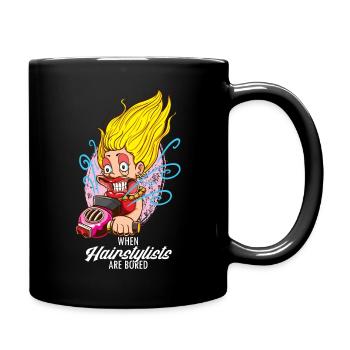 Coiffeuse drôle de coiffeur blonde - Mug uni - noir - Droite