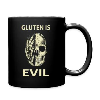 Gluten Intolerance Gluten Is Evil Coeliac Disease - Full Colour Mug - black - Right