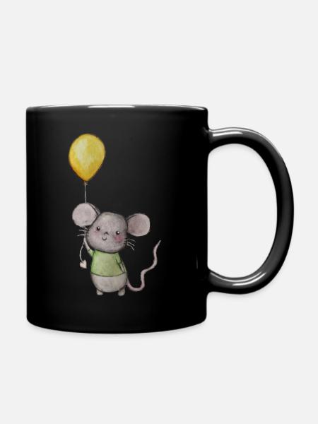 Maus - Tasse einfarbig - Schwarz