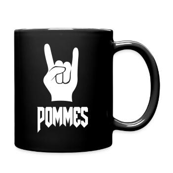Heavy Metal Pommes - Tasse einfarbig - Schwarz - Rechts