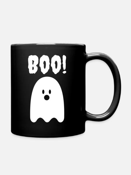 Boo - white - Full Colour Mug - black