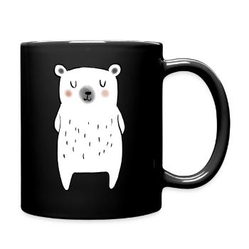 Kleiner Eisbär - Tasse einfarbig - Schwarz - Rechts