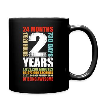 2nd Birthday 2 Year Old Boys Girls T-Shirt - Full Colour Mug - black - Right