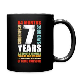 7th Birthday 7 Year Old Boys Girls T-Shirt - Full Colour Mug - black - Right
