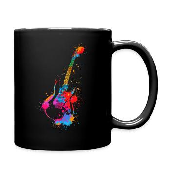 Gitarre Splash Bunt E-Gitarrist Musik Band - Tasse einfarbig - Schwarz - Rechts