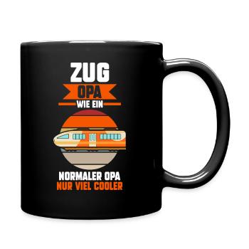 Modelleisenbahn Großvater Opa Zug Eisenbahn - Tasse einfarbig - Schwarz - Rechts