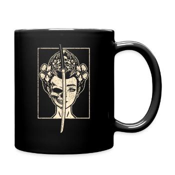 Japon Femme Geisha Mort Crâne Squelette Katana - Mug uni - noir - Droite