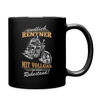 Rentner Motorrad Ruhestand Hobby Biker - Tasse einfarbig - Schwarz - Rechts