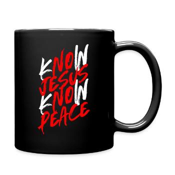 Know Jesus Know Peace kennen - Christliche Kleidung - Tasse einfarbig - Schwarz - Rechts