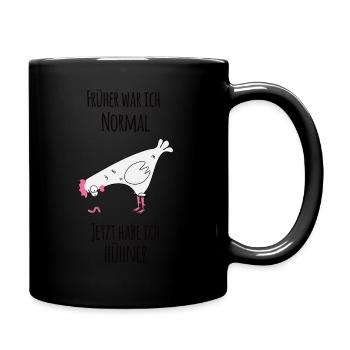 Hühner - Tasse einfarbig - Schwarz - Rechts