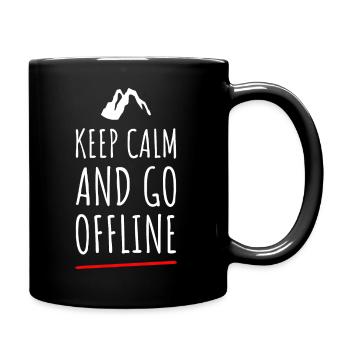 Keep Calm And Go Offline. Wandern Design - Tasse einfarbig - Schwarz - Rechts