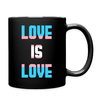 Love Is Love LGBTQ Gay Pride Tolerance Transgender - Full Colour Mug - black - Right