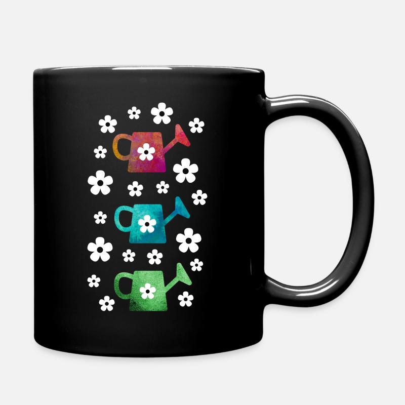 Arrosoir avec des fleurs - Mug uni - noir