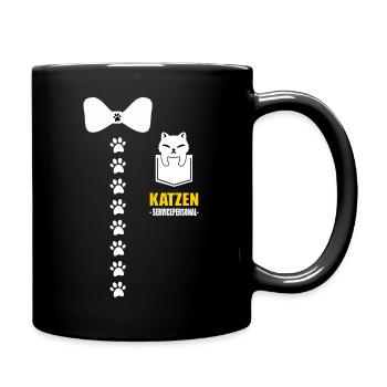 Katzen Servicepersonal Brusttasche - Tasse einfarbig - Schwarz - Rechts