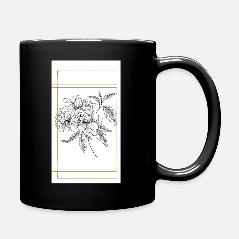 Flower - Tasse einfarbig - Schwarz
