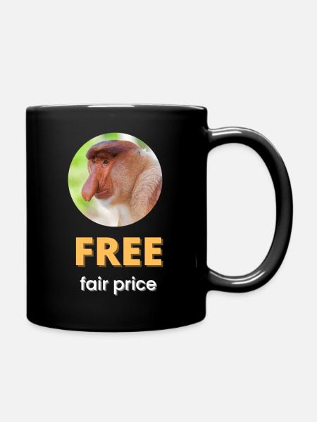 Prix juste gratuit | Texte blanc - Mug uni - noir