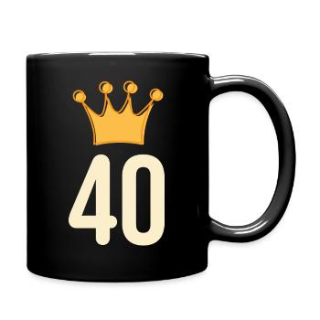 40th Birthday Congratulations Krone - Full Colour Mug - black - Right