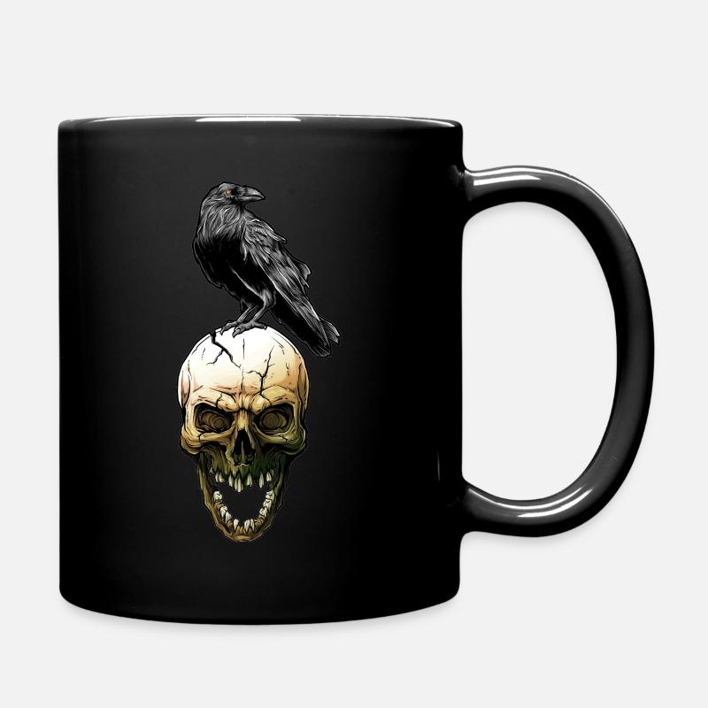 crow skull - Full Colour Mug - black