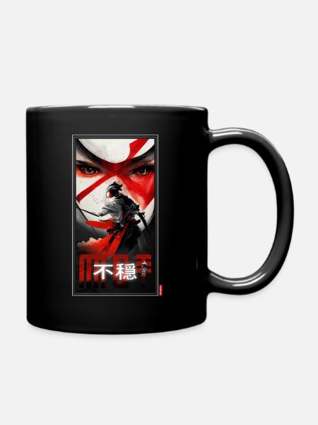 mot samurai anime - Tasse einfarbig - Schwarz