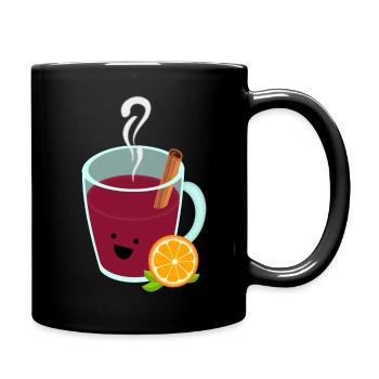Glücklicher Glühwein | dream Artworks - Tasse einfarbig - Schwarz - Rechts