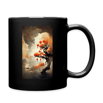 Tree Chinese Lantern - Full Colour Mug - black - Right