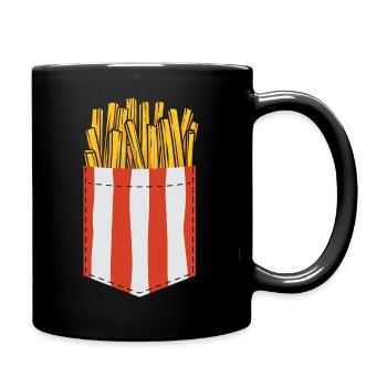 Pommes Frites in Brusttasche Logo Pommes Frites Li - Tasse einfarbig - Schwarz - Rechts
