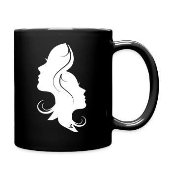 Classic Art Nouveau 2 Tone Women T Shirt Design - Mug uni - noir - Droite