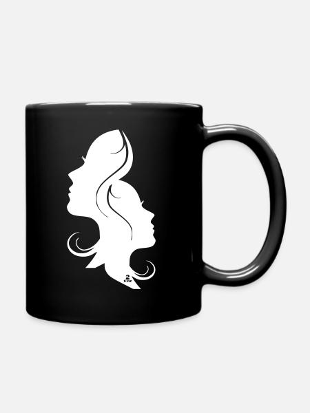 Klassisches Jugendstil 2 Tone Damen T-Shirt Design - Tasse einfarbig - Schwarz