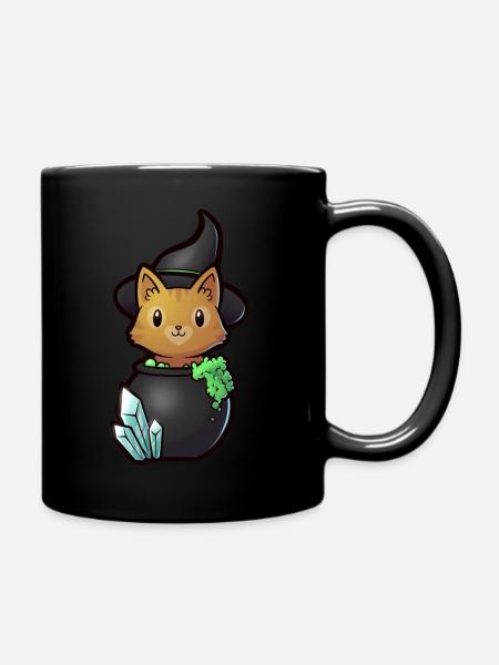 Hexenkatze - Tasse einfarbig - Schwarz