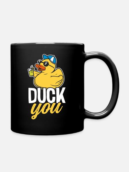 Funny & Cute Duck Lover Owner Motif - Ducks - Full Colour Mug - black