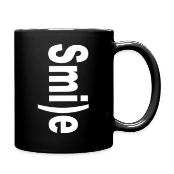 Smile :) - Tasse einfarbig - Schwarz - Rechts