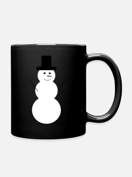 Schneemann - Tasse einfarbig - Schwarz