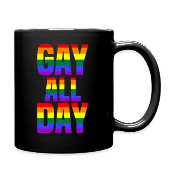 Gay All Day - Full Colour Mug - black - Right