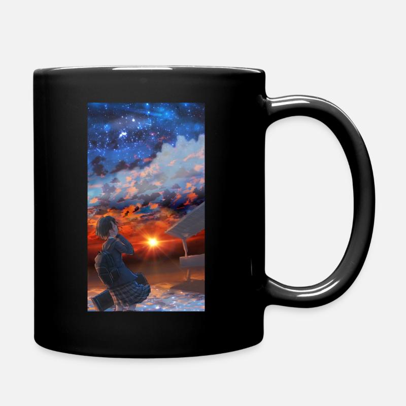 Premium Pullover mit Sternenhimmel - Tasse einfarbig - Schwarz