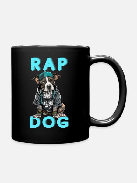 RAP DOG - Full Colour Mug - black