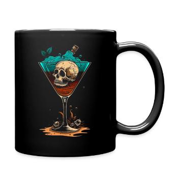 Skull cocktail - Full Colour Mug - black - Right