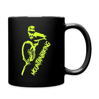 Mountainbiking MTB Downhill - Tasse einfarbig - Schwarz - Rechts