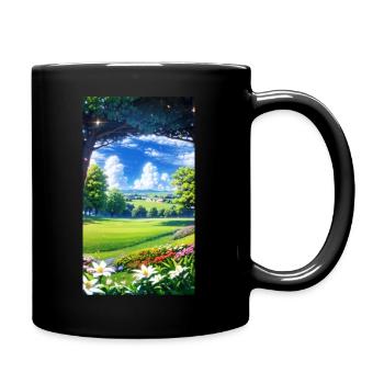 Landscape with 4 Areas, Generative AI - Full Colour Mug - black - Right
