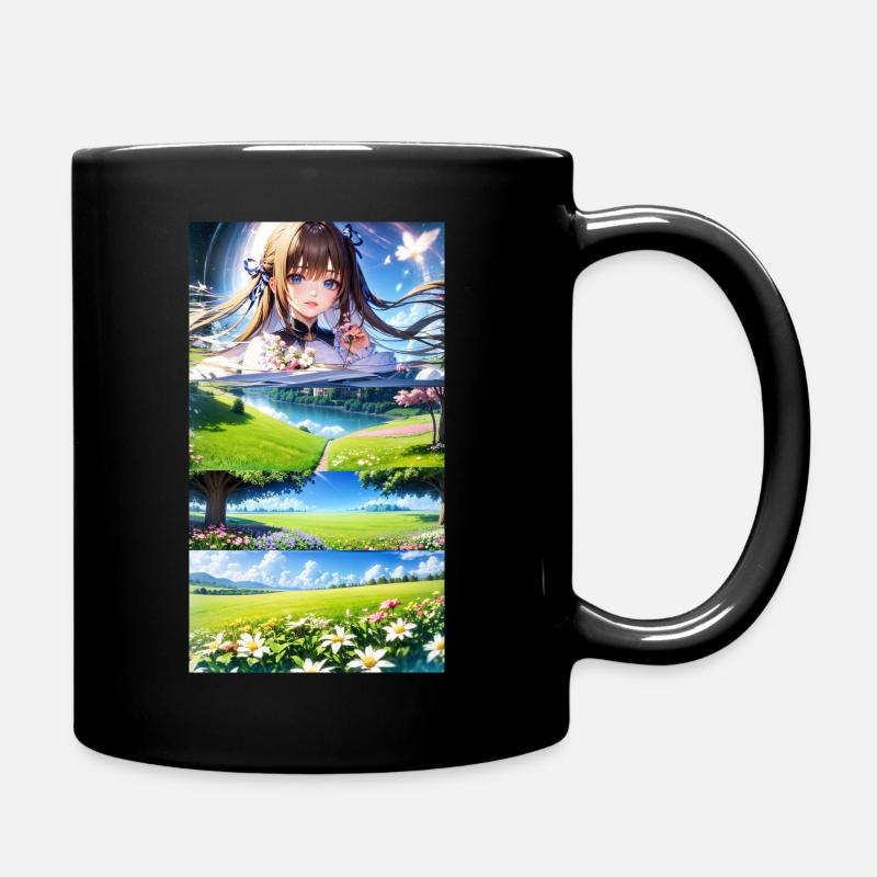 Paysage avec 4 zones, IA générative - Mug uni - noir