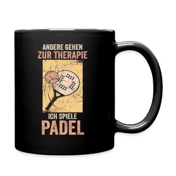 Tennis Padelspieler Padel - Tasse einfarbig - Schwarz - Rechts