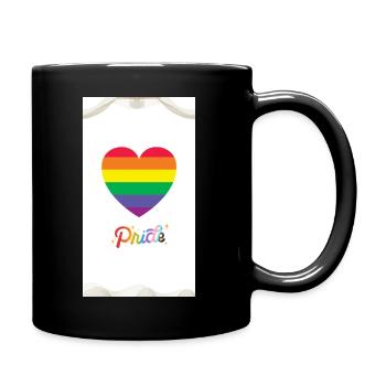 Pride Herz- Design Print - Tasse einfarbig - Schwarz - Rechts