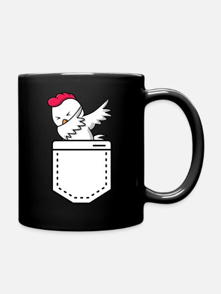 Dabbing Huhn in der Tasche - Tasse einfarbig - Schwarz