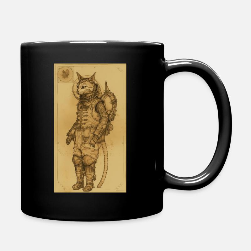 Cat to the Moon - Tasse einfarbig - Schwarz