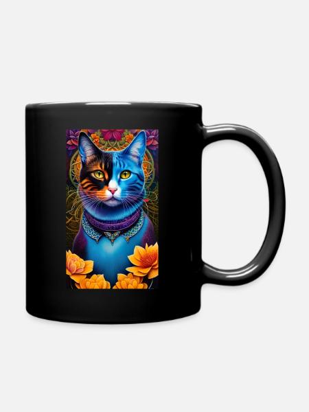 Wonderful cat - Full Colour Mug - black