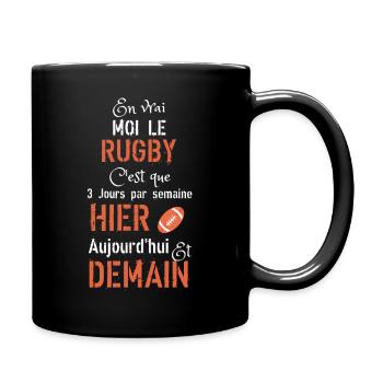 En vrai moi le rugby hier aujourd hui demain - Mug uni - noir - Droite