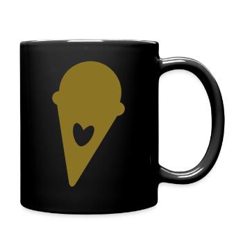 Eis - Tasse einfarbig - Schwarz - Rechts