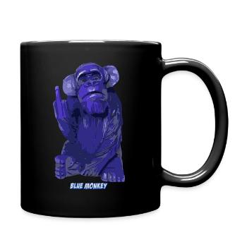 Blue monkey - rules - Full Colour Mug - black - Right
