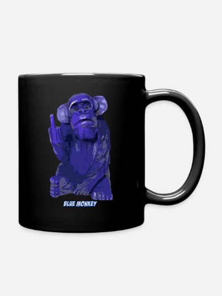 Blauer Affe - Regeln - Tasse einfarbig - Schwarz